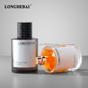 Wholesale <b>Empty</b> Cylinder Perfume <b>Spray</b> <b>Bottle</b> Clear Crimp Round 30ml 50ml 100ml Glass Perfume <b>Bottle</b> with Ribbed Gold Black Cap - Product Image 3