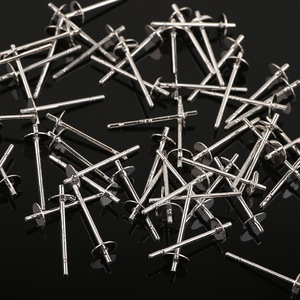 Cross Flat Earring <b>Posts</b> 925 Silver Plated Copper For Earring Making DIY Jewelry Accessories <b>Round</b> Shape - Product Image 3