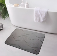 Tapis de bain en terre de diatomée super absorbant FIGOO, séchage rapide, antidérapant, pour salle de bain