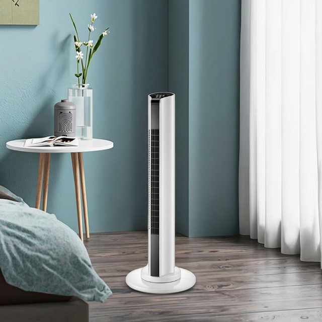 Silent Bladeless Electric Tower Fan 3-Speed Oscillating 8H Timer Remote Control for Home Office Bedroom Outdoor