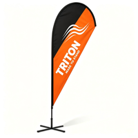 Drapeau plume personnalisé multi-appareils universel avec logo, impression recto-verso pour les promotions en centre commercial et devanture de magasin