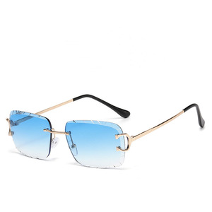 Lunettes de soleil de marque de luxe unisexe pour créateur de mode, UV400, monture carrée sans bordure - Product Image 4