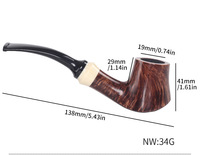 Pipe à tabac artisanale en bois de bruyère importé, grain flamme, style rustique naturel, classique, faite à la main, type Calabash