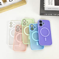 ONE-CASE Étui de protection magnétique transparent mat antichoc en TPU+PC avec recharge sans fil pour / 15