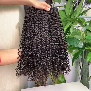ผมมนุษย์แท้แบบ Afro Kinky Curly สีดำธรรมชาติจากบราซิล แบบดิบ ไม่ผ่านการแปรรูป  ถักทอสองชั้น  แบบ Remy Hair - Product Image 2