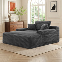 NOUVEAU Fauteuil convertible en chaise longue, moelleux, avec larges accoudoirs et coussins décoratifs, confortable, convertible en canapé-lit et fauteuil de repos sans structure.