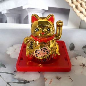 Solar Powered Lucky Cat Automatic Waving Mini Fortune Cat for <b>Car</b> Home Decor Shop Opening Gift <b>Ornament</b> - Product Image 6