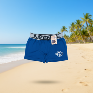 Pantaloncini da Uomo JUVENILE SFV-9 Blu a Vita Media, Elastici, Traspiranti, in Poliestere Lavorato a Maglia, Casual con Logo Frontale - Product Image 2