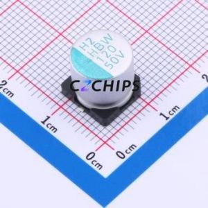 Condensateur électrolytique hybride solide-liquide en aluminium HBW121M1HTR-1010 SMD, D10xL10mm 120uF 20% 50V 10mm - Product Image 1