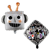 Balon Foil Robot Kartun Baru Dekorasi Pesta Ulang Tahun Anak Balon Mekanik Sci-Fi