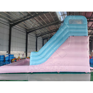 Toboggan aquatique gonflable <span class=keywords><strong>de</strong></span> couleur pastel <span class=keywords><strong>avec</strong></span> <span class=keywords><strong>piscine</strong></span> - Double voie, équipement <span class=keywords><strong>de</strong></span> jeu commercial en PVC pour enfants, <span class=keywords><strong>location</strong></span> pour fêtes d'été en plein air - Product Image 4