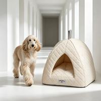 Yangyangpet Weißes Dreieckiges Kühlendes Stoff-Hundebett Großhandel Beruhigendes Orthopädisches Schaumstoff-Hundebett