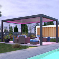Motorisierte Aluminium-Pulverbeschichtete Pergola mit Lamellendach und Zip-Screen, Balkon- und Pool-Sonnenschutz, Gartendekoration