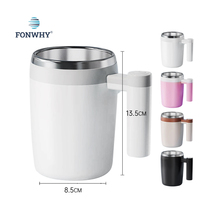 Tasses à café électriques rotatives magnétiques rechargeables de 380ml en acier inoxydable Fonwhy