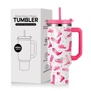 Vaso de 40oz con pajita de doble y tapa para sorbos, taza de viaje de acero inoxidable con aislamiento al vacío reutilizable, sin BPA - Product Image 4