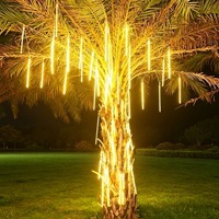 Guirlande lumineuse LED tubulaire effet pluie de météores, 20 ensembles connectables, étanche IP65 pour extérieur, multicolore, décorations de Noël et du Nouvel An