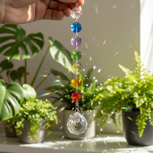 Guirlande attrape-soleil personnalisable en perles de <span class=keywords><strong>cristal</strong></span> octogonales pour fenêtre, décoration de mariage et de maison, bijou suspendu en prisme - Product Image 3