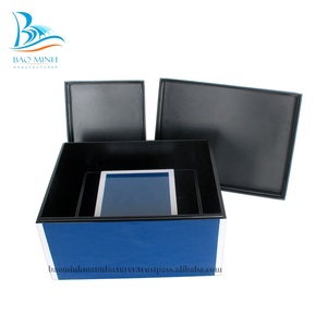Cajas de joyería de lujo para sala de estar y decoración del hogar, laca azul real de alta calidad - Product Image 5
