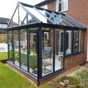 JBDhome Moderno Aluminio Vidrio Sunroom <span class=keywords><strong>Barato</strong></span> Marco de madera prefabricado con techo plano templado para residencial Villa <span class=keywords><strong>Solarium</strong></span> - Product Image 3