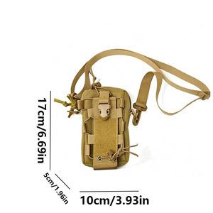 <b>Molle</b> Mini Crossbody Phone <b>Bag</b> Khaki Adjustable Strap Outdoor Cycling Use - Product Image 3
