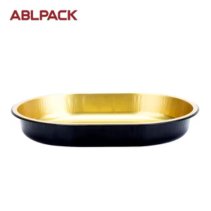 Conteneur de cuisson ovale jetable en aluminium PET antiadhésif de 950 ml avec <span class=keywords><strong>couvercle</strong></span> <span class=keywords><strong>plat</strong></span> bas pour pizza et <span class=keywords><strong>tarte</strong></span> - Product Image 1
