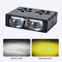 Penutup Pembuangan Panas Bentuk Bunga Lampu Depan Sepeda Motor Eksternal Tambahan LED Lampu Sorot Putih Terang 25W 12-50V untuk Sepeda Motor