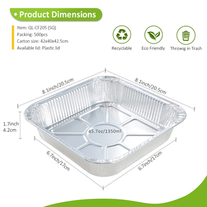 Teglie Monouso in Alluminio 20x20 cm, Perfette per Cuocere Torte, Pane, Polpette - Product Image 2