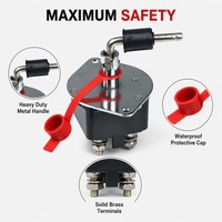 Interrupteur de coupure d'isolateur principal à double batterie 48V 250A normalement ouvert interrupteur rotatif à clé amovible à double pôle