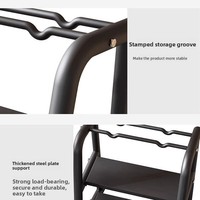 Support de Rangement Moderne pour Haltères et Kettlebells, Étagère de Gymnastique Intérieure Multifonction en Fer avec Cadre en Ciment, Noir