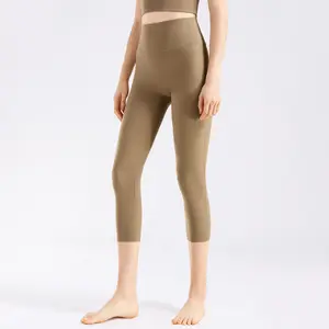 Gran oferta, mallas Lulu de cintura alta sin línea en T, pantalones de Yoga adelgazantes, levantamiento de cadera, correr, Fitness, Capris