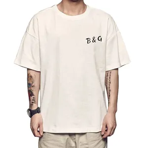 时尚男士白色T恤100% 棉超大尺寸定制图形T恤