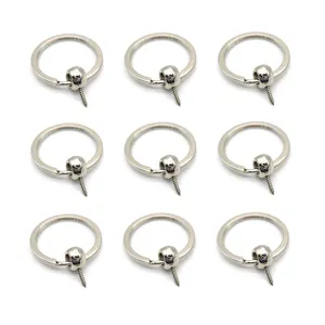 Stock Flat Metal Split Keychain Accessories Connecting Metal Key Ring With Silver Round Spacer 4 Hole Beads And Screw Set