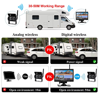 Moniteur Quad sans fil numérique 7 pouces pour caméra de recul de voiture, écran partagé, détection AI BSD 4x, caméras de recul pour camion et remorque