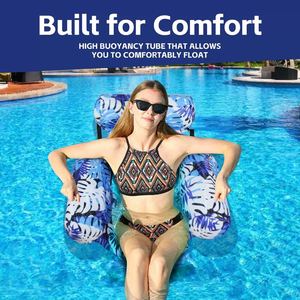Chaise flottante gonflable pour adultes, hamac aquatique portable pour piscine et plage en été - Product Image 5