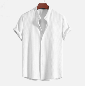 <span class=keywords><strong>Chemise</strong></span> décontractée à manches courtes pour <span class=keywords><strong>homme</strong></span>, en mélange de coton respirant et confortable, plissée texturée, idéale pour l'été – <span class=keywords><strong>Prix</strong></span> de gros - Product Image 3