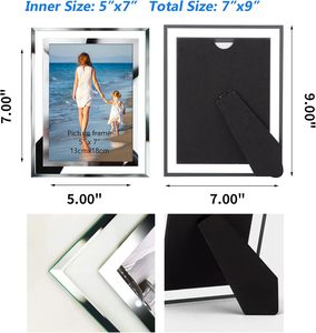 Cadre photo en verre cristal 4*6 pouces personnalisé blanc pour bureau - Vente flash - Product Image 2
