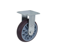 Roues pivotantes robustes en TPR de 8 pouces, couleur marron, silencieuses, capacité de charge de 220 kg, options pivotantes/rigides/avec frein pour chariots industriels