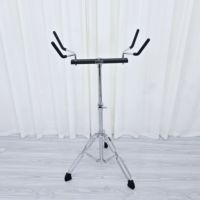 Marching Bass Drum Stand Chrome Metal Tripod Holder Adjustable Height Percussion Instrument Support Rack for Marching Bass Drum