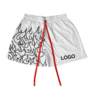 Shorts de basquete masculino de malha personalizado de sublimação de malha para academia de verão, design personalizado de alta qualidade, shorts de basquete masculinos