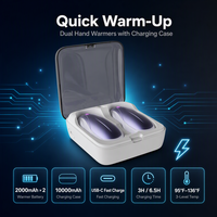 Chauffe-mains portable rechargeable USB pour l'hiver, chauffe-poche électrique à chauffage rapide avec protection contre la surchauffe, pour la maison, le camping en extérieur