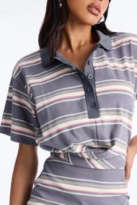 Abiti Estivi Casual da Donna con Logo Personalizzato, Produzione e Vendita all'Ingrosso, Mini Abito a Righe in Jersey di Cotone - Product Image 3