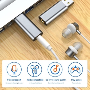 Thương hiệu mới 2in1 3.5mm <span class=keywords><strong>USB</strong></span> <span class=keywords><strong>Card</strong></span> âm thanh 24bit 96kHz bên ngoài <span class=keywords><strong>USB</strong></span> Stereo <span class=keywords><strong>Card</strong></span> âm thanh <span class=keywords><strong>Adapter</strong></span> với chất lượng cao cho các cửa sổ và Mac - Product Image 4