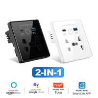 Tuya Wifi Smart Switch avec prise de charge rapide USB Type-C Smart Switch fonctionne avec Alexa Google Home Yandex Voice Control