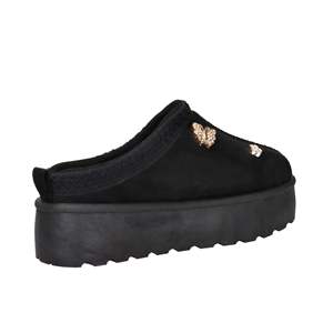Zuecos Negros Laura Biagiotti para Mujer, Modelo 9262, con Detalle de Oso y Corazón con Pedrería, Suela de Plataforma - Product Image 4