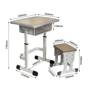 Escritorio <span class=keywords><strong>y</strong></span> Silla Escolar Resistentes a los Arañazos con Estructura de Acero Reforzado, Duraderos <span class=keywords><strong>y</strong></span> Resistentes para Uso <span class=keywords><strong>en</strong></span> <span class=keywords><strong>el</strong></span> <span class=keywords><strong>Aula</strong></span> - Product Image 4