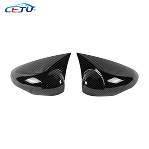 Coque de rétroviseur de voiture Noir brillant Aspect fibre de carbone Style corne Coque de rétroviseur pour <span class=keywords><strong>Ford</strong></span> <span class=keywords><strong>Fiesta</strong></span> MK7 2012-2016 - Product Image 3