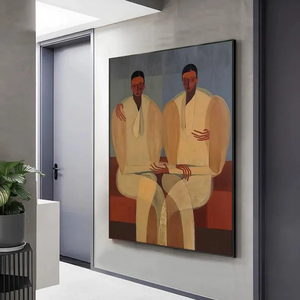 Grande Dipinto Astratto di Ritratto di <span class=keywords><strong>Picasso</strong></span>: Arte Moderna da Parete Beige 120*100cm - Product Image 3