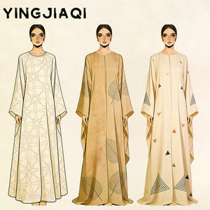 Nouvelle arrivée, robe abaya brodée sur mesure, vente en gros, robe <span class=keywords><strong>de</strong></span> <span class=keywords><strong>prière</strong></span> islamique, robe longue arabe <span class=keywords><strong>de</strong></span> Dubaï pour femmes - Product Image 1