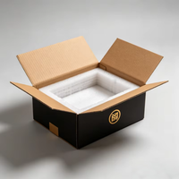 Boîte d'expédition en carton épais, résistante aux chocs, avec doublure en mousse, style personnalisable