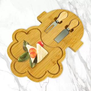 Tabla de cortar de bambú con forma de cordero Stars, juego de 3 piezas para queso, duradero y portátil para servir comida de bebé - Product Image 1